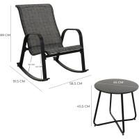 Mecedor de Patio, Resistente a la Intemperie, Ligero, Sillón Relax para Interior, Exterior(Azul, 3PC) - details 23