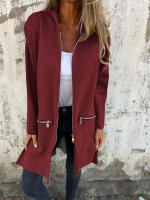 Chaquetas con capucha para mujer, abrigos de color sólido, sudaderas con capucha para mujer, moda de otoño - details 3