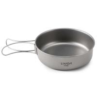 Lixada - Tazón de cena de titanio ultraligero, sartén, mango plegable, villa, suministros VIE para acampar al aire libre - details 16