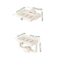Caja de jabón giratoria con ventosa estilo crema, soporte para jabonera no perforado montado en la pared, estante de almacenamiento de jabón extraíble impermeable - details 0