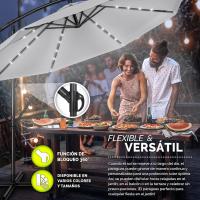 Parasol Excentrico de Sombrilla con 32 Luces LED Solar Giratorio 360º, Protección UV - details 15