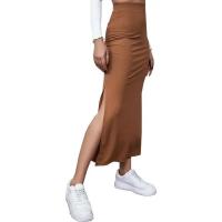 Verano 2025 nuevas niñas de cintura alta nalgas falda larga dividida sexy Spice Girl pura mujer sensual en la falda larga acanalada - details 13