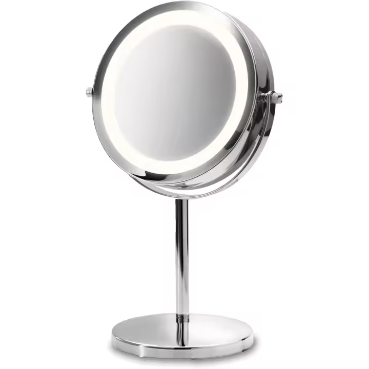 Medisana CM 840 Espejo de tocador con iluminación LED y aumento 5x, doble cara, rotación de 360 ​​grados ​ ​ grados, plata, - 1