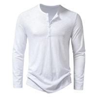 Otoño nueva camiseta de manga larga con cuello para hombres Color transpirable versátil moda camisetas delgadas - details 1