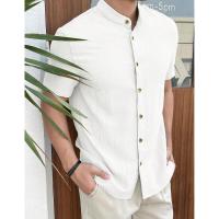 Temu Shein Cárdigan suelto para hombre Camisa de manga corta informal de color sólido - details 7