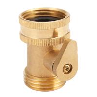 Conector de tubería de agua para manguera de jardín de 3/4 pulgadas, válvula de latón, divisor de grifos con interruptor de apagado - details 5