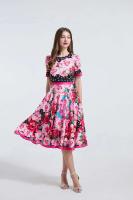 Vestidos Midi elegantes con estampado de lunares para mujer, vestido largo Retro informal de manga corta para vacaciones de verano, siciliano - details 5