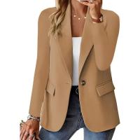 Blazer de primavera para mujer, Blazer elegante de oficina, otoño informal, blanco y negro, manga larga, bolsillo, corte ajustado, nuevo estilo, Blazer para mujer - details 12