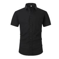 Camisas de manga corta para hombre, gran oferta de línea de algodón, Color sólido, cuello vuelto, estilo informal de playa de talla grande - details 1
