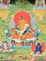 Retrato de Thangka, el dios de la riqueza, sala de estar estilo Xizang, porche, bordado de Nepal, retrato pintado a mano, trompeta - details 5