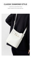 Bolso de hombro vintage de cuero genuino para mujeres, bolso tipo cubo de alta gama, bolso cruzado de piel de vaca de capa superior, bolso cruzado para mujeres - details 11