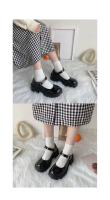Zapatos Mary Jane de mujer, nuevos, pequeños, de cuero, con tacón alto y suela gruesa, estilo universitario. - details 4