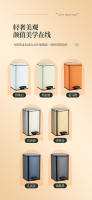 Bote de basura nórdico de acero inoxidable con tapa, cubo sanitario de pie para cocina, sala de estar, inodoro, 10l - details 9