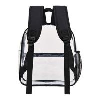 Mochila transparente de PVC con correas ajustables, mochila informal Visible, impermeable, de gran capacidad, para almacenamiento escolar, playa - details 10