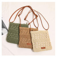 Bolso de paja cruzado de estilo fresco, bolso tejido vertical, bolso de playa de vacaciones, bolso de hombro versátil para mujeres - details 6