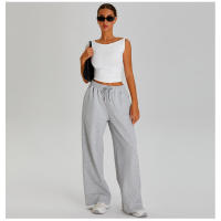 Pantalones deportivos ligeros, sueltos, informales, de pierna ancha para mujer, deportes al aire libre, con cordón elástico - details 23