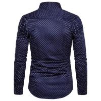 Camisa grande para hombre, estampado perenne, camisa juvenil de lunares de manga larga - details 5