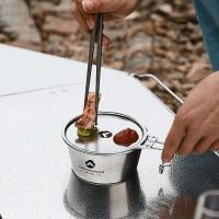 Moon-450ml Sierra Bowl, Villa de acero inoxidable para exteriores, taza portátil para acampar, senderismo, utensilios de cocina para picnic con bolsa de advertencia - details 7