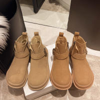 Nuevas botas planas casuales retro con hebilla de cinturón - details 18