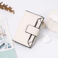 Cartera de cuero PU multifuncional portátil, cartera corta con cremallera de estilo coreano, monedero, tarjetero plegable de Color caramelo para uso diario - details 5