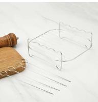 Sistema al aire libre con soporte de acero inoxidable para barbacoa, vaporizador cuadrado con parrilla, freidora de aire, pinchos - details 9