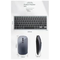 Kit de teclado y ratón inalámbricos, recargable, 2,4G, Bluetooth, teclas de combinación para IOS/Android/Windows, gris - details 4