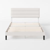Piper Cama 135x190 cm Altura 30 cm Tapizado Somier con Cabeza Soporte de Láminas de Madera - details 10