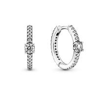 Pendientes de aro de Plata de Ley 925 para mujer, aretes con forma de corazón, luna y estrella, regalos de joyería - details 29