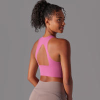 Sujetador de Yoga sin costuras para mujer, chaleco de Yoga Sexy, Sujetador deportivo de alto impacto para entrenamiento, Tops deportivos sin mangas para gimnasio - details 1