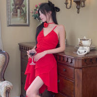 Vestido plisado con cuello en V, nuevo diseño de nicho de verano falda dulce y fresca YL23309GN - details 18