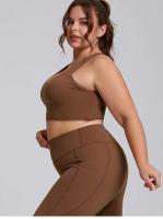 Sujetador deportivo curvo de yoga grande para mujer, body de gimnasio, trío súper elástico, conjunto de ropa deportiva, Oufit, 3XL - details 5