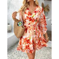 Vestido fluido sin tirantes con estampado floral bohemio para mujer, verano 2025 - details 37