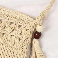 Bolsos de mensajero huecos para mujer, bolso de hombro tipo bandolera tejido con borlas, bolso de paja informal para playa, Bolsa femenina - details 3