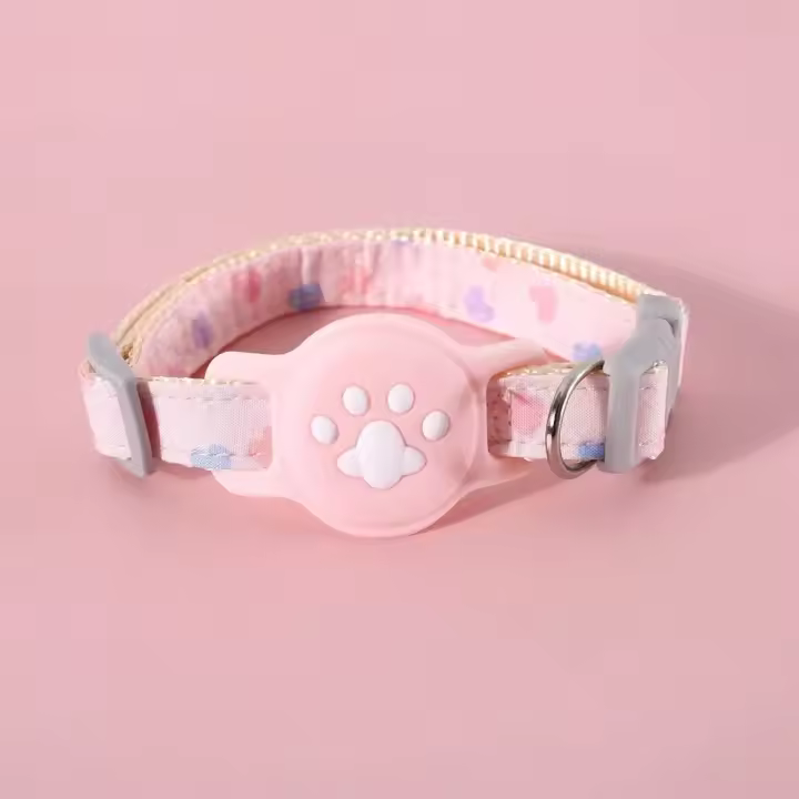 Collar Locator para Mascotas de Nylon que Brilla en la Oscuridad Ajustable, Anti-Pérdida, Cubierta Protectora de Silicona para AirTag - 1