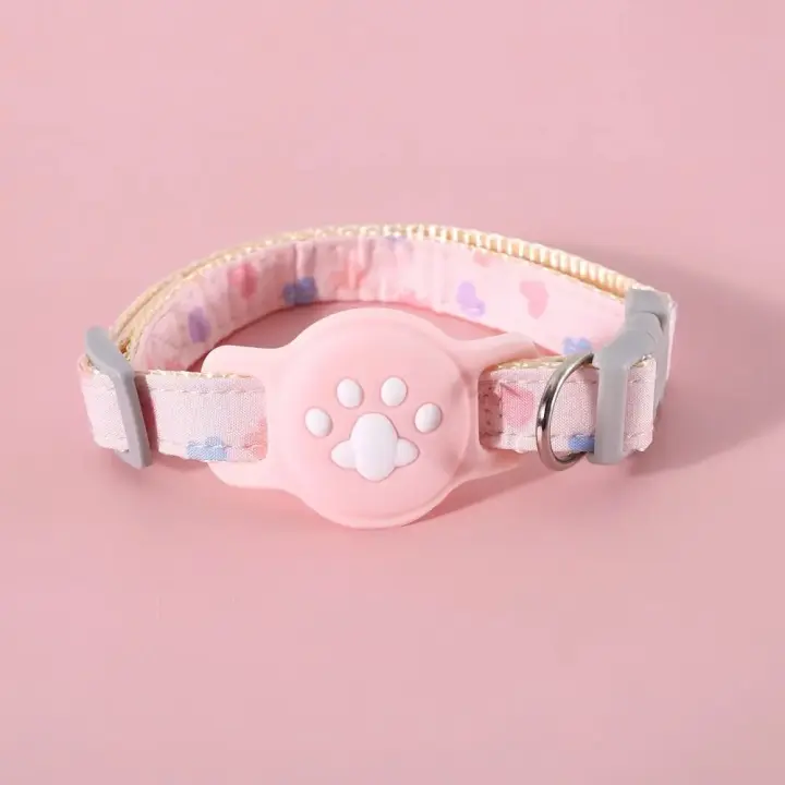 Collar Locator para Mascotas de Nylon que Brilla en la Oscuridad Ajustable, Anti-Pérdida, Cubierta Protectora de Silicona para AirTag - 1