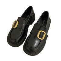 Negro pequeños zapatos de cuero de las mujeres de la primavera y el otoño de 2025 nuevo versátil tacón grueso Mary Jane Love zapatos individuales - details 1