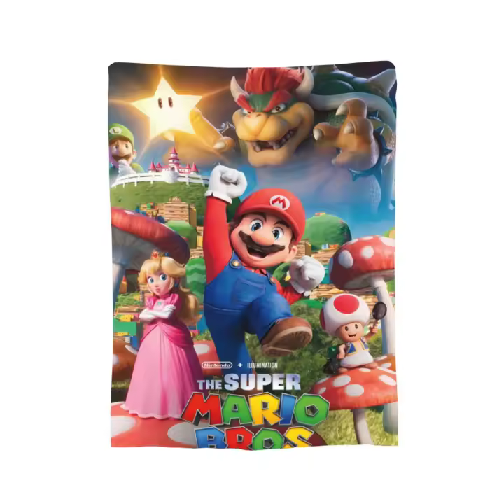 Manta de franela suave de Super Mario Bros, para sofá, cama, dormitorio, regalo para niños y adultos - 1