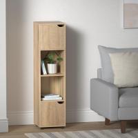 Estantería de Madera, Librería con Puerta y Compartimentos Abiertos, Mueble almacenaje, Organizador,en Color Natural de 119x29x59 cm para Estudio,Dormitorio,Salón, Oficina y Biblioteca - details 32