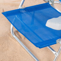 Pack de 2 sillas de playa plegables, con respaldo reclinable 7 posiciones, convertibles en tumbona, tamaño 47x49x82 cm, de aluminio y textileno, con cojín acolchado y asas de mano para transportar, estructura plegable, máx. 110 kg, multiposición - details 4