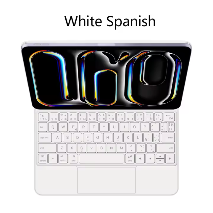 AJIUYU-Teclado mágico Folio con panel táctil para iPad Pro, 11 M4, 2024, 11 pulgadas, funda inteligente magnética, Teclado mágico en Español - 1