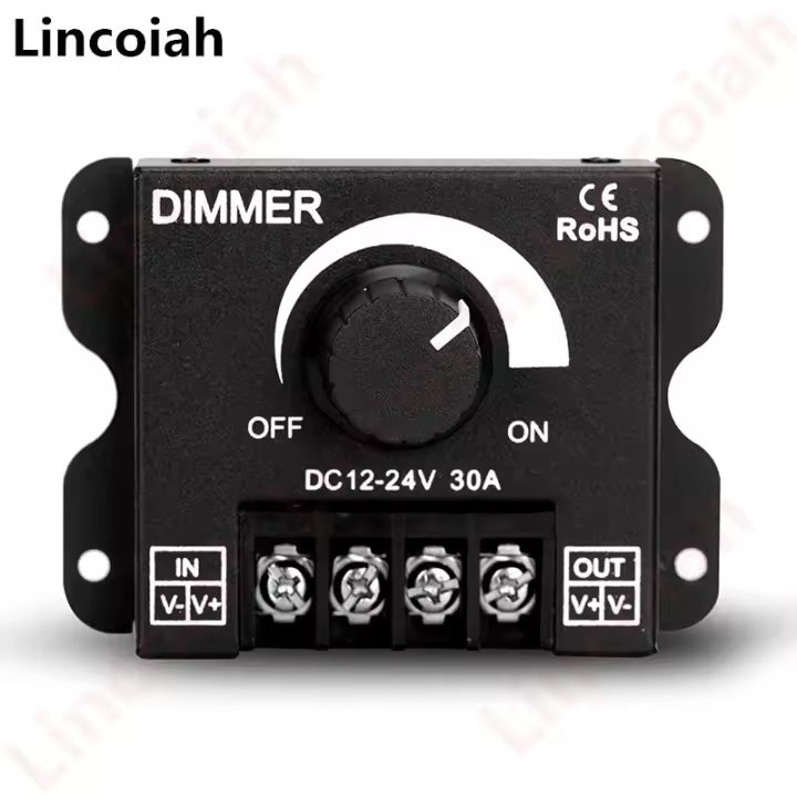 Interruptor de atenuación para tira de luces LED, regulador de voltaje ajustable de 30A y 360W, CC de 12V-24V, controlador para tira de luces LED 5050 - 1