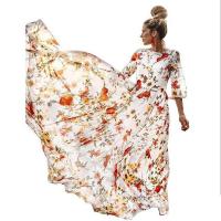 2025 primavera y otoño nuevos vestidos europeos y americanos impresión digital gran péndulo temperamento floral vestido delgado - details 4
