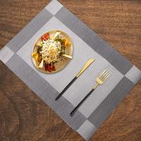 Juego de 10 manteles individuales de PVC antideslizantes y lavables para mesa de comedor y cocina, 45x30 cm (gris plateado) - details 3