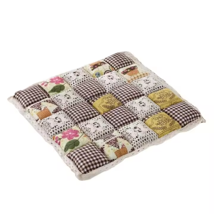 Cómodo cojín para silla de estilo floral cuadrado, cojín para silla de algodón más grueso relajante, cojín de asiento rosa para oficina - 1