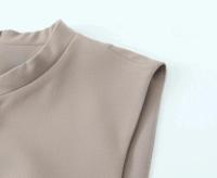 TRAFZA-suéter plisado versátil con un solo cuello para mujer, Jersey ajustado con adornos de Metal, diseño elegante, 2025 - details 4