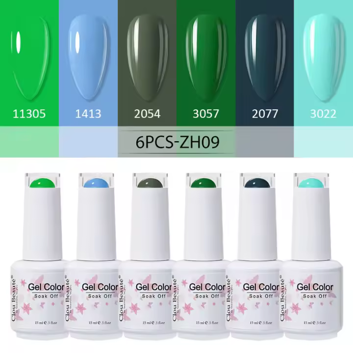 Esmalte de Uñas de Gel Clou Beaute 6PCS 15ml Set Completo de Colores Miel Marrón Rojo Para Manicura Kit de Arte de Uñas Variente de Colores Neón - 1