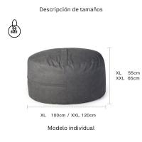 Funda Puff 120cm Peluche Lavable en Lavadora - CubreSofá Lujo para Adultos y Mascotas | Tela Impermeable Antimanchas | Sin Relleno + 3 Plazos Klarna | Certificado Anti-Alergias - details 12