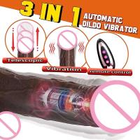 Leten-juguetes sexuales realistas de empuje de silicona para mujeres, consolador telescópico con calefacción vibratoria grande, vibrador con ventosa - details 0
