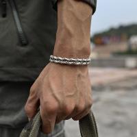 Pulsera cubana de bambú doble para hombre, brazalete con apertura ajustable, estilo Hip-hop, joyería de muñeca - details 0
