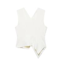 PB&ZA2025 Chaleco sin mangas con cuello en V asimétrico, holgado, informal, corto, top de verano, ropa nueva para mujer - details 2